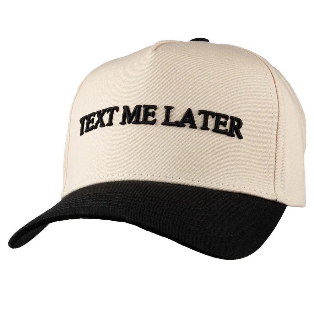Walli cream/black Text Me Later Hat